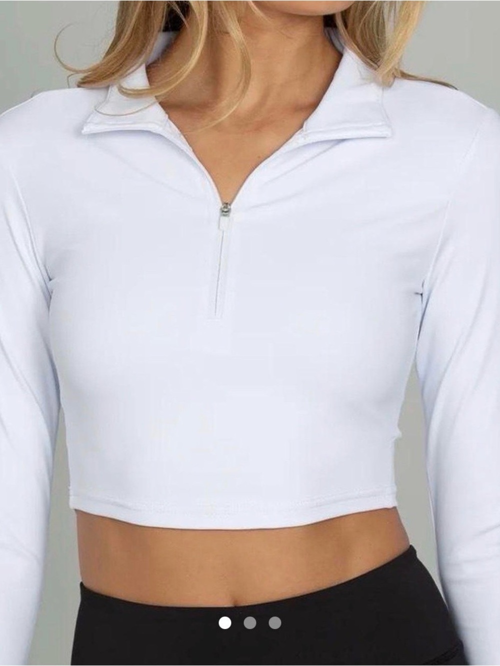 Gold Hinge White Long Sleeve Crop Top